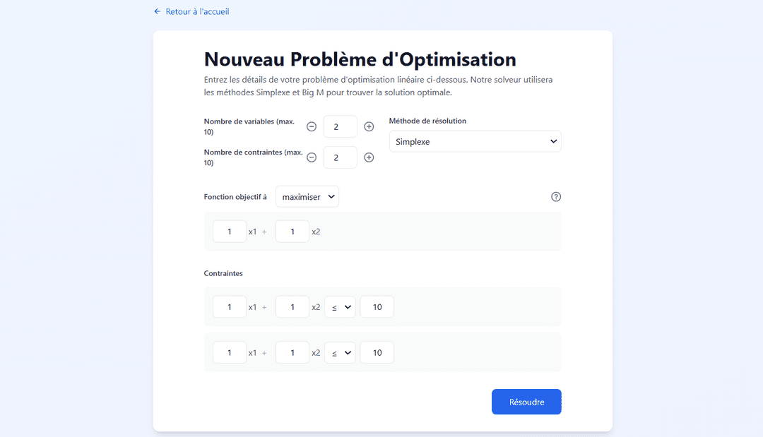 Linear Optimization Solver